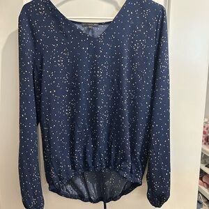 West Kei Navy Blue Polka Blouse